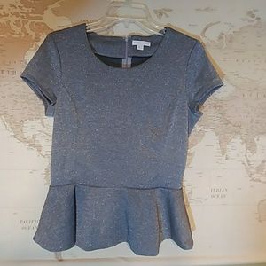 New York & Company Gray Shirt Stretch Size 10